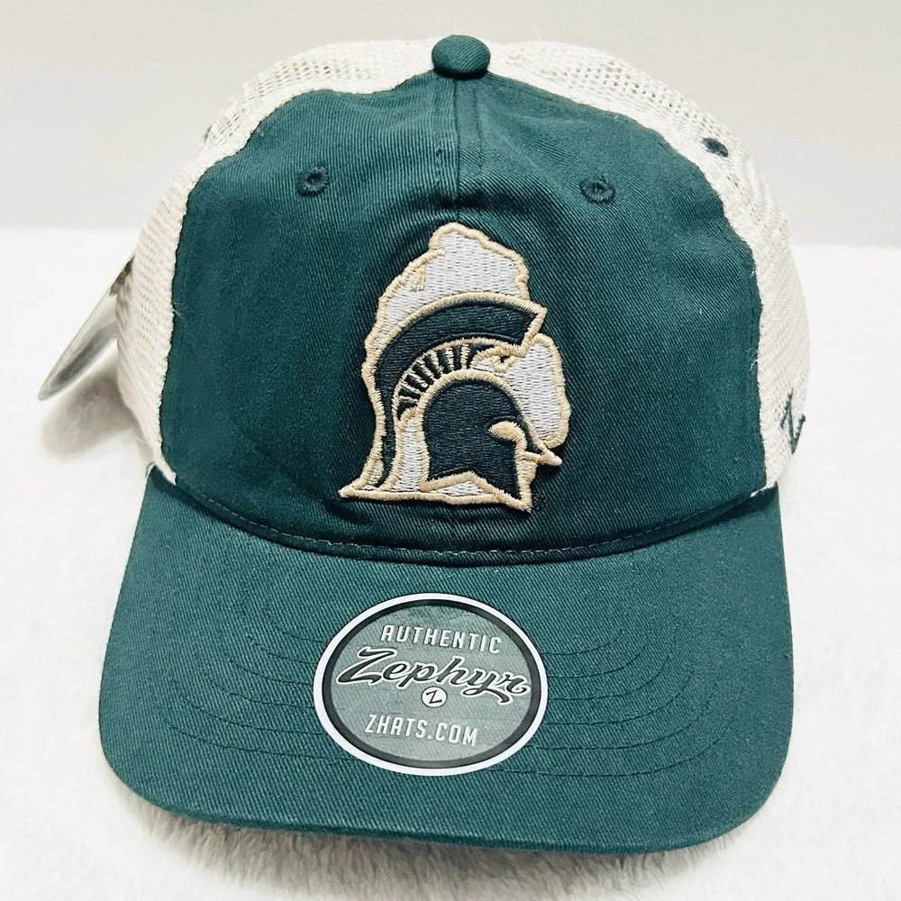 Zephyr Michigan State Spartans State Logo Trucker Hat Cap Adjustable Green‎ NCAA